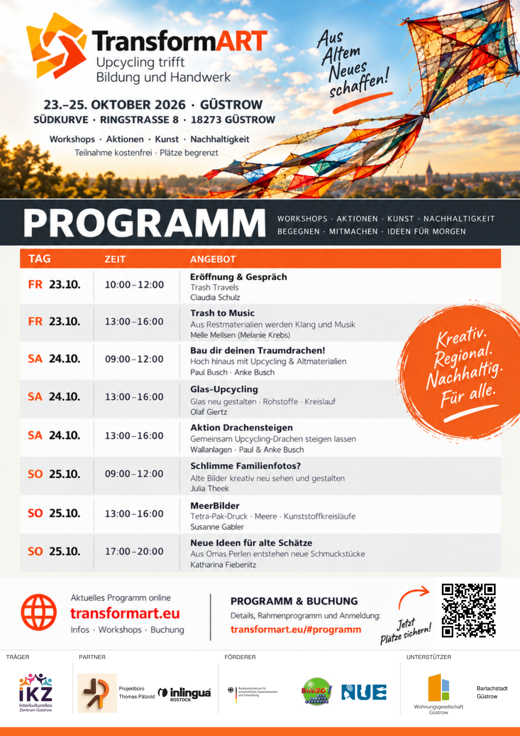 TransformART: Upcycling-Festival vom 23. bis 25. Oktober 2026 in Güstrow